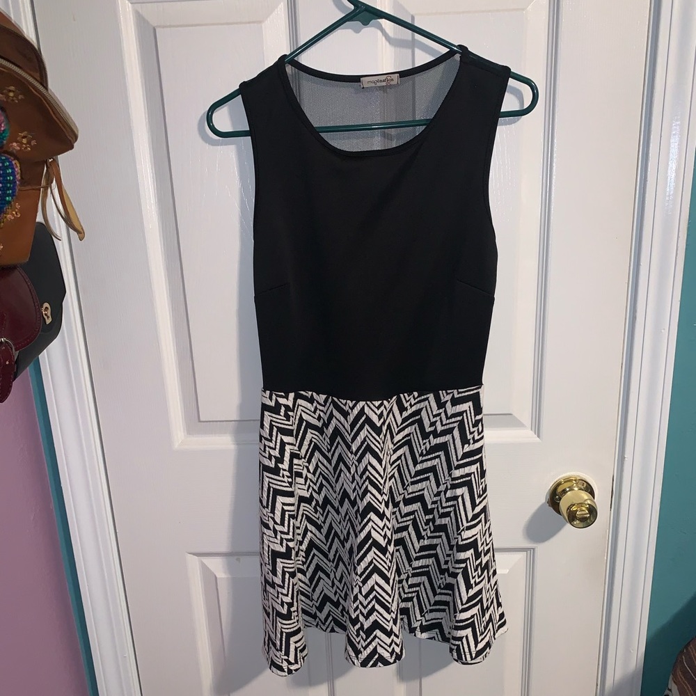 Black and white dress with sheer back